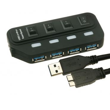 Computer high Speed 4 Port Hub Deconcentrator USB3.0
