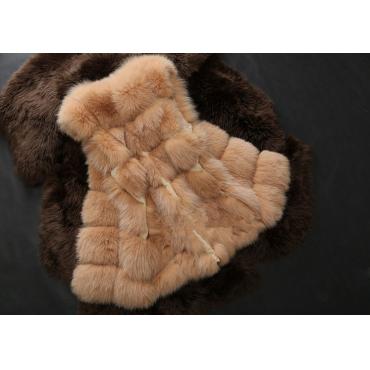 neuzugang im Winter warm fsahion lange Damen Faux fur Weste Faux Fox Fell Weste Colete Pelzmantel Feminino plus Size