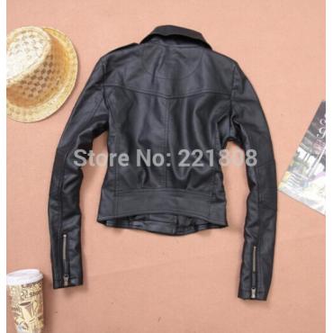 Herbst im Frühjahr Damen Kleidung kurze Mode Lederjacke Damen Lockere Jacke Motorrad Jacke Leder Bekleidung für Frau