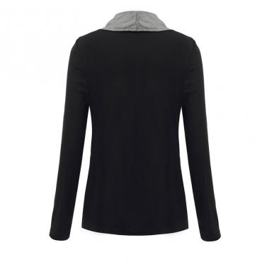 Herbst Winter Koreanischer Stil lange Ärmel slim ab Kragen Seite reißverschluss Mantel Jacke Damen Strickjacke casaco