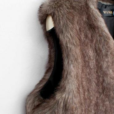 sali 1 PC Mantel Damen Ärmellose Jacke lange Haare Jacke Weste Weste s m l xl xxl