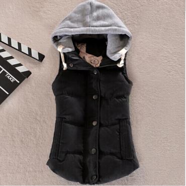 Damen watte Kragen Kapuze runter Weste Versandkosten heiß Hochwertige neue weibliche Winter warme Jacke