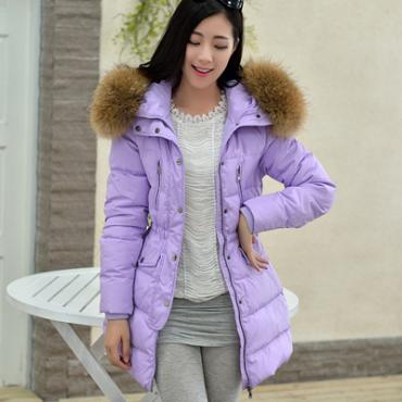 Winter Jacke Damen slim echte Pelzkragen Verdickung Mantel Verhüllten mittellang duck dich Parka plus Size Outwear