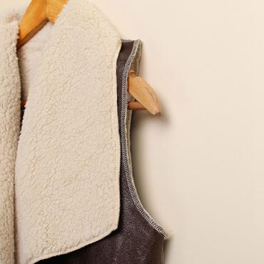 Herbst Winter Damen FreiZeit warm Faux Pelzkragen lange Leder Weste Mantel OberBekleidung Weste lässig Jac