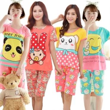 neuer Frühling und Sommer KurzÄrmeliges SchlafAnzüge Setzt für die Damen des Dünnen Seidenpyjama inneneinrichtungsgege