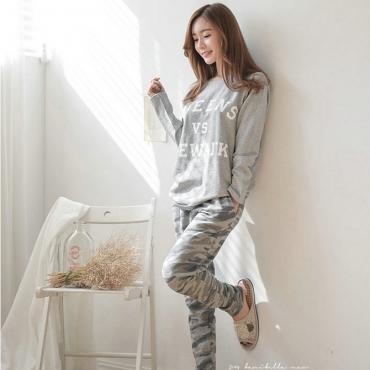 die neue Herbst Winter Womens Pyjamas o Hals lange Ärmel Damen Nachtwäsche Pyjama Girls Frau Pyjama und Grösse