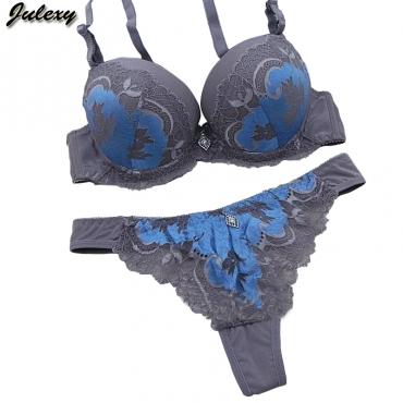 Julexy abc 70 95 Leder Gepolsterte  push up BH sieht BRand intime Spitzen Damen BH kurze Setzt Stickereien sexy