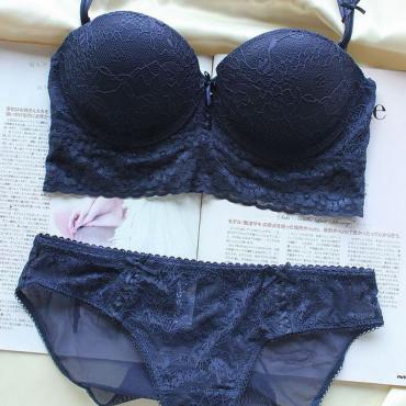 sexy Floral Spitzen royal 1 2 Tasse rutschhemmend Transparente Braut Kleid Unterwäsche Set push up BH sieht