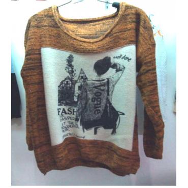 Frühling Herbst und Lockere Pullover um den Hals lange Ärmel aus Damen c1452 preppy Stil Pullover gedruckt