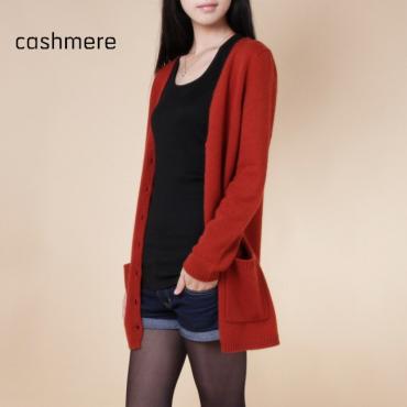 Frühjahr Cashmere Strickjacke weibliche mittellang Wolle Pulli Locker lange Ärmel plus Size Pullover