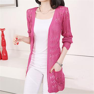 Mode aus Damen Strickjacke hohl Locker voll Ärmel Damen für Damen mit weiblichen Oberbekleidung Mäntel