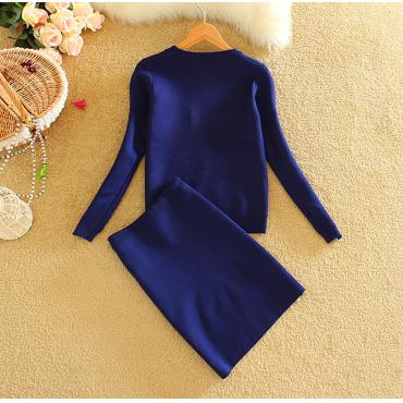 Alpha Winter neue Tops und Rock Steht 2 Stück Damen schön sequines Blumen conjuntos Femininos saia