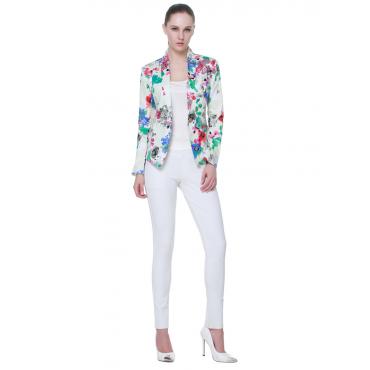 plus Size xxl Blumen elegante Blazer Damen Print blaser casual Sakko MarkenDesigns Mantel chaquetas mujer arsch 279