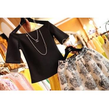 elegante Abendgesellschaft Kleid Sommerkleid Twinset Damen Vestidos Organza Ballkleidern Flora Muster Pflanzliche Top