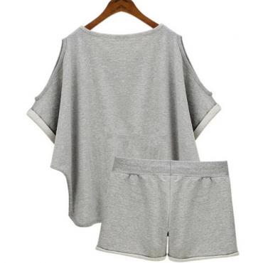 neue Mode auch Stück mit Damen Sport Anzug lässig Lockere Kurzärmeliges Pullover Anzug weibliche Sport Set 9599