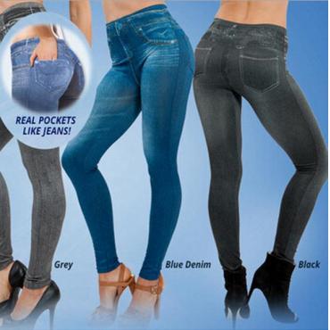 Verkäufe Winter Leggings Jeans für Damen Denim Hosen mit Tasche slim jeggings fitness plus Size Leggings s xxl black