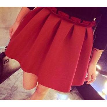 im Herbst und Winter die high Street Damen MiniRock BallKleid unterRock hohe Taille gefaltete Rock für Mädchen 1d30