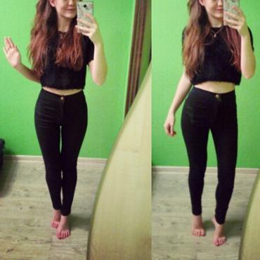 Damen hohe Taille Dünnen slim Jeans Hosen lange Stift ein dehnbarer