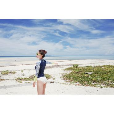 neue Mode Damen zwei Stücke Bademode Badeanzug Damen sexy Hautausschlag wache mit langen Ärmeln tauchanzug Neoprenanz