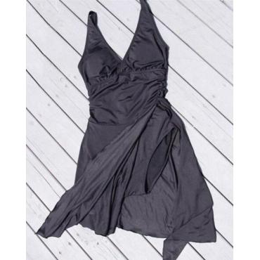 neue plus Size Badehosen tragen Damen sexy Badeanzug für solide Schwarz Gepolsterte n Badeanzug push up Damen