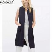 Frühling im Herbst Damen lange Weste Jacke Mode offen stitch slim Weste Outwear Ärmellose Jacke plus s casual dünn