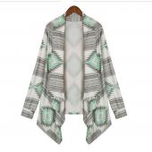 Jacken Mäntel neue Mode unregelmäßigen Langärmelige Pullover Damen druckgeschwindigkeit Frühling im Herbst Dünnen Mantel