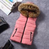 neue für den Winter Pelzkragen Weste auf joker Baumwolle Kapuzen Weste Damen ropa Weste