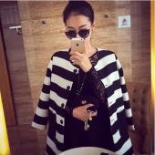 passen in Grösse neuen Frühling im Herbst Damen OberBekleidung Gestreiften gedruckten Jacke slim casual Mantel Collarles