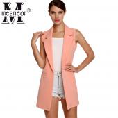 meaneor Weste Damen Ärmellose Weste Jacke der Marke im Herbst lange Dünne Jacke joker Mantel Outwear für Damen Grösse m