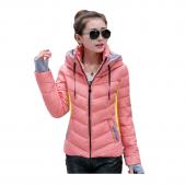 aus Baumwolle Gepolsterte  Jacke im Herbst und Winter die slim Mantel mit Kapuze Damen Damen wadded Jacke plus Size