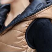 Frühjahr Verdickung OberBekleidung Vermummte Muster modischen casual Baumwolle Damen Weste Jacke Motorrad Weste frei