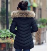 neue Mode Herbst Winter Mäntel Damen Jacken luxus Pelzkragen dick Gepolsterte  futter Baumwolle Damen Damen