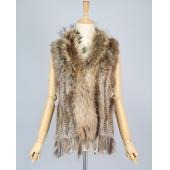 Hochwertige heiß Verkauf einzelhandel Grosshandel waschbär hund Pelzkragen schneiden Damen aus natürlichen Hasen Fell