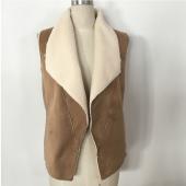 die neuen Wintermantel Wildleder Mantel Fashion Faux Pelzkragen Weste Weste warme Mantel OberBekleidung brown xxl