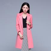 Mode Eleganten Damen langer Mantel Winter Knopf slim Wolle Mantel Kaschmir Mantel Beige Rosa Schwarze Damen Mäntel