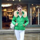 Herbst und Winter Jacke Damen Mantel Parka Pelzkragen Grösse Damen Baumwolle Gepolsterte  Jacke Mantel Bonbonfarben