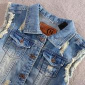 tc 4xl 3xl 2xl xl high Hochwertigen Womens Denim Westen neue Herbst Ärmellose Riss löcher Button Jeansmode Weste Tops