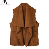 choies Faux Wildleder Leder fallen Weste Damen Locker lässig drapieren lassen offen wasserfall Weste Mantel 3 Farben