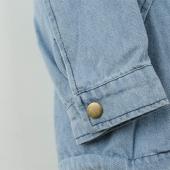 Frühling im Herbst Mantel Damen im Frühjahr neue Mode zwei Stück Vermummte Denim Mantel Tunnelzug Locker Dicke