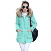 Winter Womens Parka lässig Outwear Militärische Kapuzen Mantel WinterJacke Damen Pelzmäntel Damen Winter