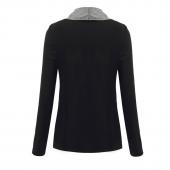 Herbst Winter Koreanischer Stil lange Ärmel slim ab Kragen Seite reißverschluss Mantel Jacke Damen Strickjacke casaco