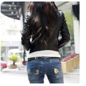 Herbst Mode Damen Jacke neue Marke plus Size Schwarze Lederjacke europäischen Stil schrägen reißverschluss Motorrad