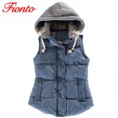 fionto Damen Winter Weste auf Baumwolle lässig Temperament slim Weste Mantel Verhüllten Winter warme Jacke und oberbekl