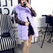 neue Damen Ärmellose Faux Fox Pelz Leder im Dicken Mantel OberBekleidung Weste plus Size Gepolsterte  Jacke Mantel park