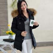 Winter Jacke Damen slim echte Pelzkragen Verdickung Mantel Verhüllten mittellang duck dich Parka plus Size Outwear