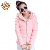 Winter Jacke Damen einen Parka slim Baumwolle Gepolsterte  hohe Hals Süssigkeiten Farbe BaumwollJacke Mantel plus Size