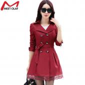 Damen Trenchcoat Koreanischen plus Size Spitzen slim zweireiher Trenchcoats Damen Winter Outwear Kleidung 7 Farben