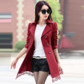 Damen Trenchcoat Koreanischen plus Size Spitzen slim zweireiher Trenchcoats Damen Winter Outwear Kleidung 7 Farben