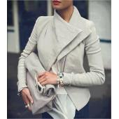 die Jacken und lange Ärmel Lederjacke dreh Collor Lederjacken Mäntel Feminino chaquetas m Damen