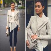 die Jacken und lange Ärmel Lederjacke dreh Collor Lederjacken Mäntel Feminino chaquetas m Damen